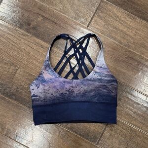 Lululemon Navy & Lavender Strappy Sports Bralette